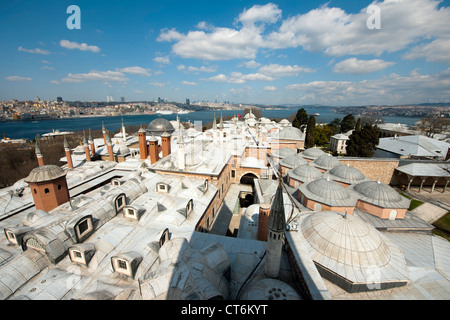 Türkei, Istanbul, Topkapi Saray, Harem, Blick vom Turm der Gerechtigkeit (Adalet Kulesi) Stock Photo