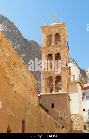 Church of the transfiguration bell tower at St Catherine monastery,Sinai, Egypt Stock Photo