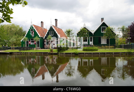 typical dutch houses in the Zaanse Schans north to Amsterdam Stock Photo