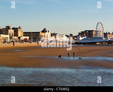 The beach at low tide at Weston Super Mare a popular seaside resort in the Bristol Channel North Somerset England UK Stock Photo