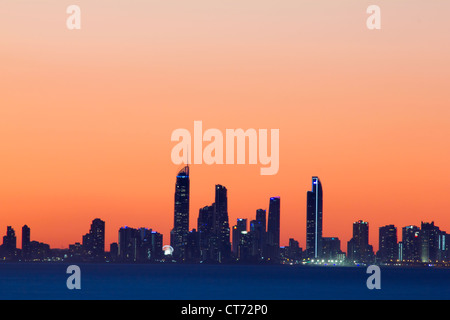 Gold Coast city skyline at twilight