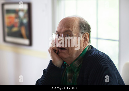 Senior man looking confused Stock Photo