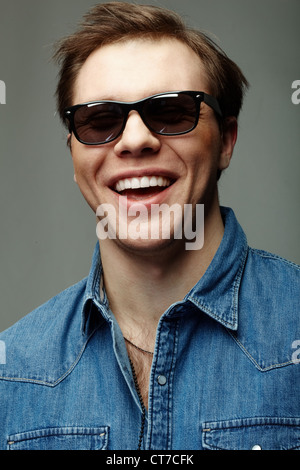 Image of joyful man looking at camera Stock Photo
