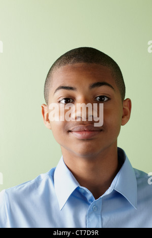 Schoolboy smiling Stock Photo