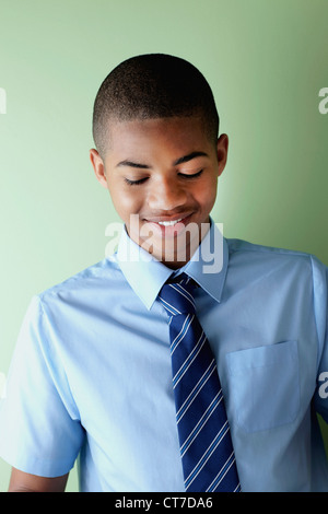 Schoolboy smiling Stock Photo