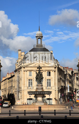 France, Aquitaine, Bordeaux, Place de la Bourse, Stock Photo