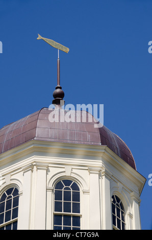 Massachusetts, New Bedford. New Bedford Whaling Museum, rooftop whale weathervane. Stock Photo