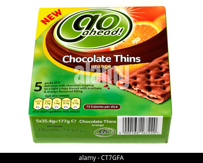 Go Ahead Chocolate Orange Thin Snack Bars Stock Photo