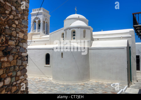 Catholic cathedral in the Chora of Naxos, Greece Stock Photo