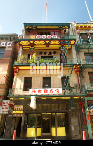 Tin How Temple in the Chinatown district of San Francisco, California, USA. Stock Photo