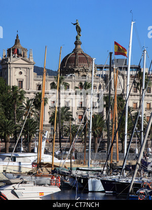 Spain, Catalonia, Barcelona, Port Vell, La Merce church, boats, Stock Photo