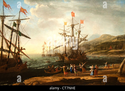 The Trojan Women Setting Fire to Their Fleet 1643   Claude Lorrain - Claude Gellée 1604/1605–1682)   France French Stock Photo