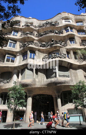 Spain, Catalonia, Barcelona, Casa Mila, La Pedrera, modernist architecture, Stock Photo