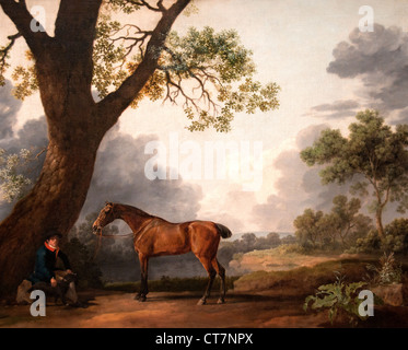 The Third Duke of Dorset's Hunter with a Groom and a Dog 1768 George Stubbs English United Kingdom Stock Photo