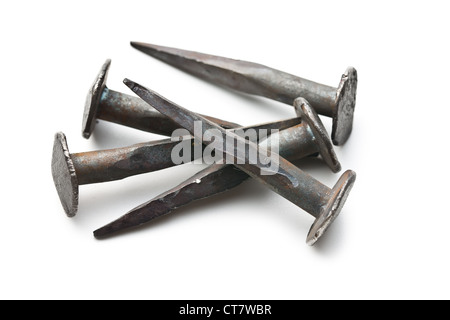handmade nails on white background Stock Photo