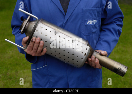 Diesel particulate filter, TUV certification Stock Photo