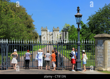 England Berkshire Windsor One of the entrances to Windsor Castle seen from the Long Walk Jeanetta Baker Stock Photo