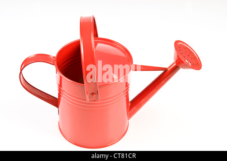 retro red watering can, isolated Stock Photo