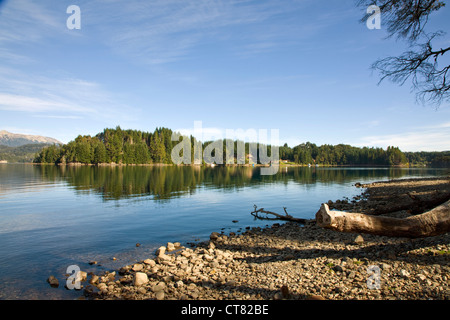 View across Lake Nahuel Huapi Stock Photo