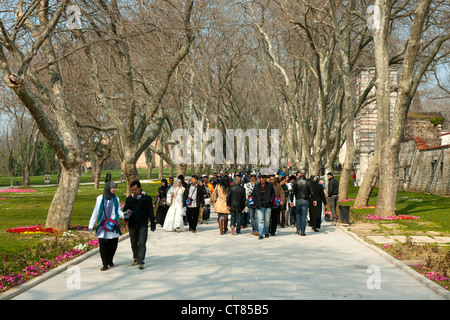 Türkei, Istanbul, Sultanahmet, Topkapi Saray, im ertsen Hof des Topkapi Saray. Stock Photo