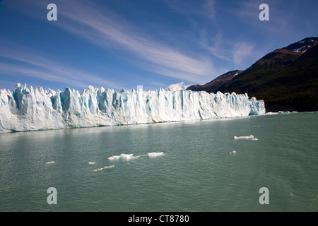North Face of Glaciar Moreno from the Canal de los Tempanos in Lago Argentino Stock Photo