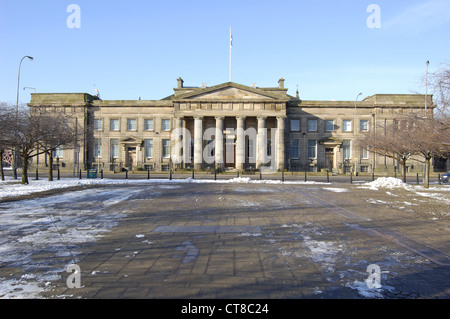 Facade of the High Court building from Glasgow Green, Scotland Stock Photo