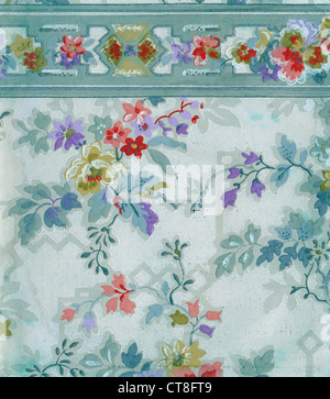 Vintage American Wallpaper Pattern 1930s Stock Photo