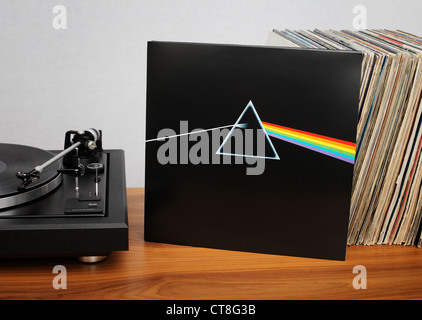 The Dark Side of the Moon is the eighth studio album by English progressive rock band Pink Floyd, released in March 1973. Stock Photo