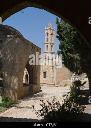 dh Agia Napa Monastery AYIA NAPA CYPRUS Venetian monastery fountain house well and Orthodox church bell tower Stock Photo