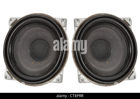 Big speakers, isolated on a white background Stock Photo