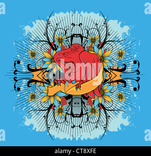 t-shirt vector design - color separation on layers - ready to print on t-shirt or something else Stock Photo