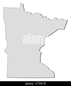 Map of Minnesota, a state of United States.