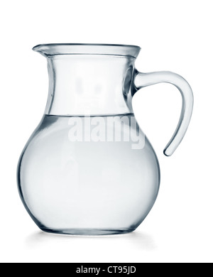 Glass jug of water isolated on white background Stock Photo