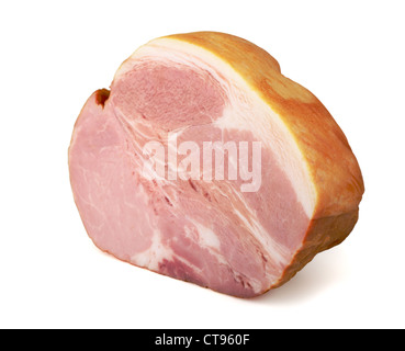 Big piece of pork ham isolated on white Stock Photo