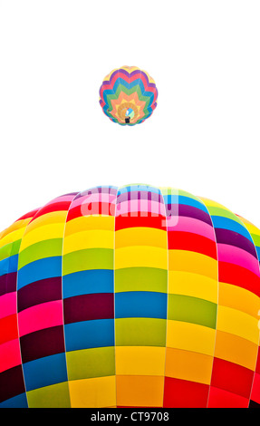 Fire balloon during a foggy day on white background Stock Photo