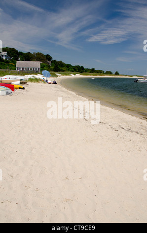 Massachusetts, Martha's Vineyard, Vineyard Haven. Marina area beach. Stock Photo
