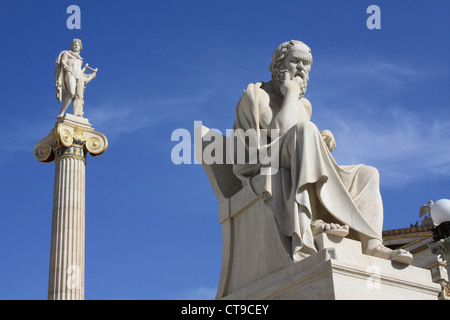 Socrates and Apollo in Athens, Greece Stock Photo