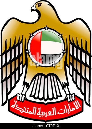 United Arab Emirates Coat Of Arms And Flag Official Symbols Of The Stock Vector Art