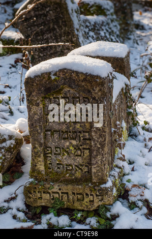 A 19th century Jewish tombstone, Chufut-Kale fortress cemetery, Crimea, Russia Stock Photo