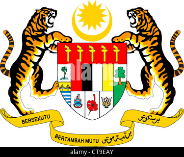 National coat of arms of Malaysia. Stock Photo