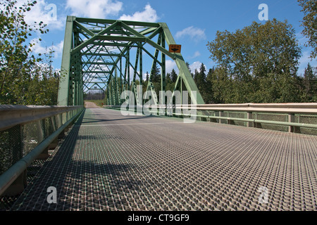 The bridge at Otter Rapids on the Churchill River in Northern Saskatchewan, Canada. Stock Photo