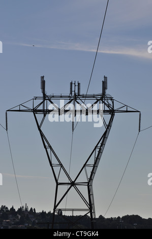 Electric high voltage power post Stock Photo