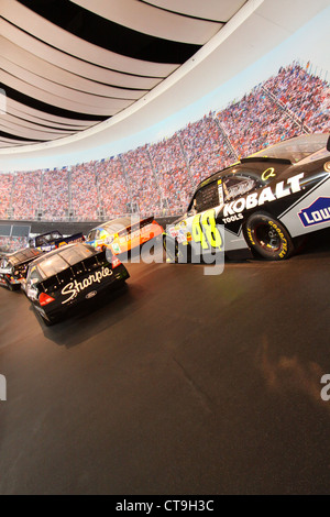 cars on display at the NASCAR hall of fame museum in Charlotte, North ...