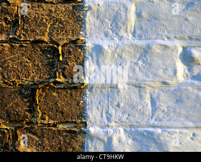 Painted brick wall, Wiltshire, UK. Stock Photo