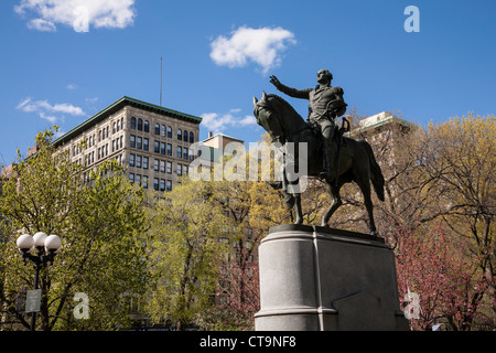 George Washington Statue, Union Square Park, NYC Stock Photo