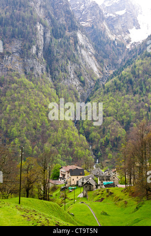 The largest industries of the valley after tourism are stone quarrying,Castra Cerentina,Valle di Campo,Near Locarno,Switzerland Stock Photo