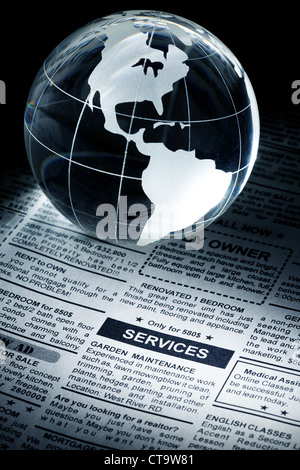 Fake Classified Ad, newspaper, Services concept. Stock Photo