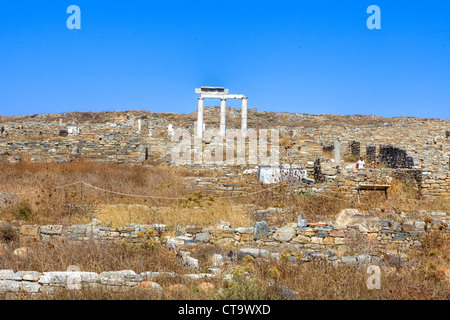 Archaeological site of Delos, Cyclades, Greece Stock Photo