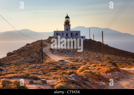 Lighthouse of Mykonos, Cape Armenistis, Greece Stock Photo
