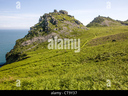 Valley of Rocks near Lynmouth and Lynton on the North Devon coast of England Stock Photo